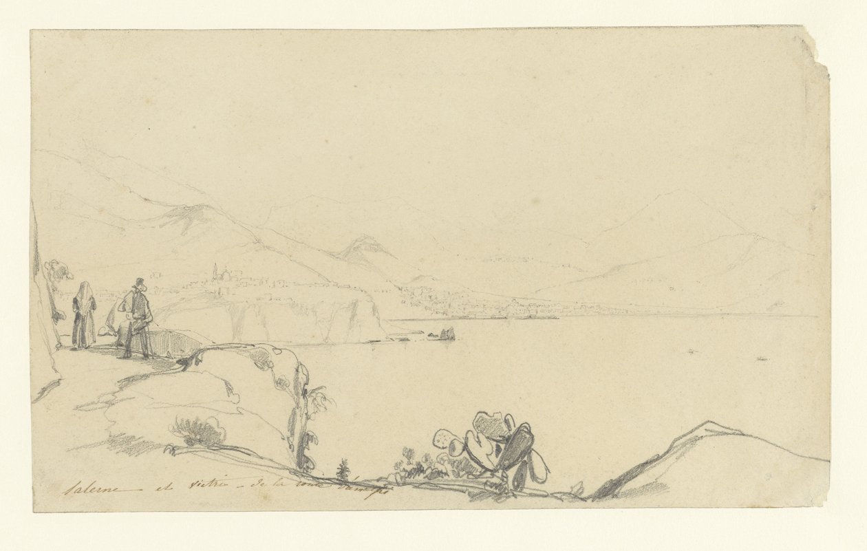 View of Salerno and Vietri, with a Road along the Lake in the Foreground by Anonymous