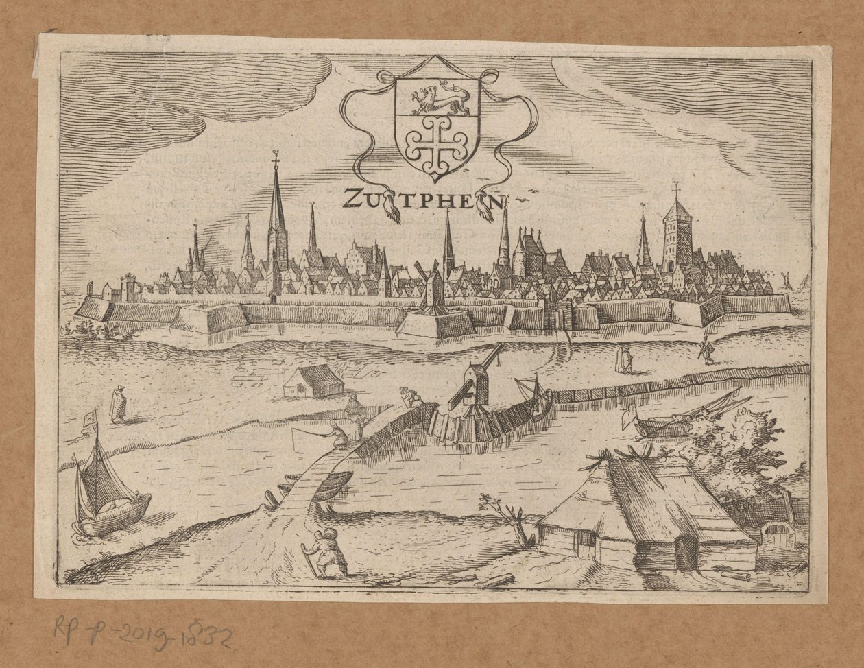 View of Zutphen from Across the IJssel Zutphen (title on object) by Anonymous