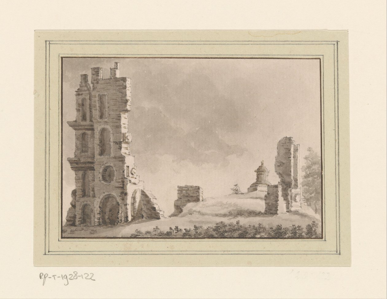 View of the Ruins of Huis ter Kleef near Haarlem by Anonymous