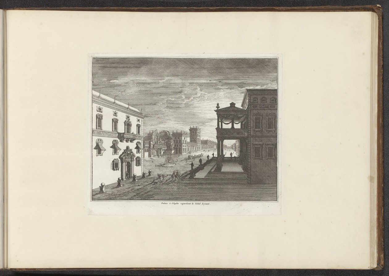View of a Palace in Naples at Sunset by Anonymous