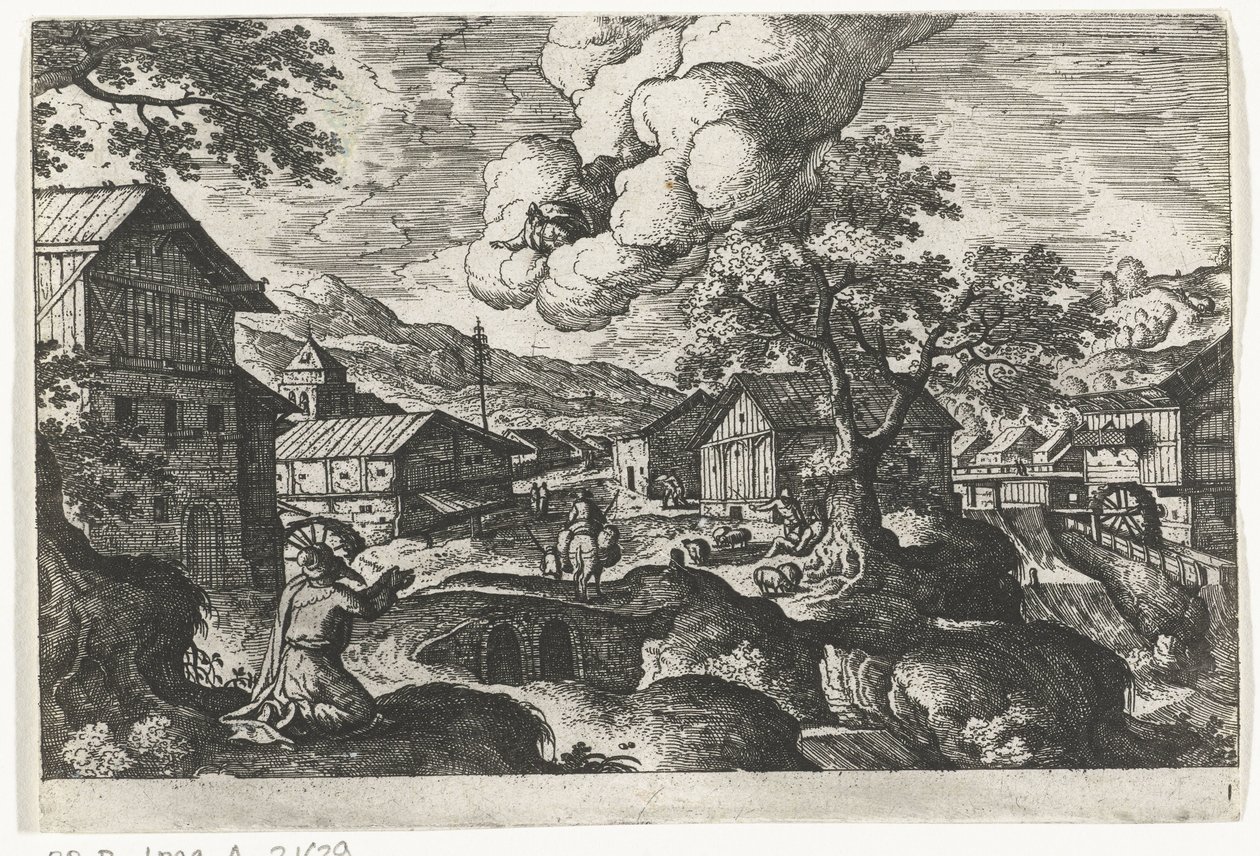 God Appearing to an Old Man (series title: Landscapes with Mythological and Biblical Scenes) by Anonymous