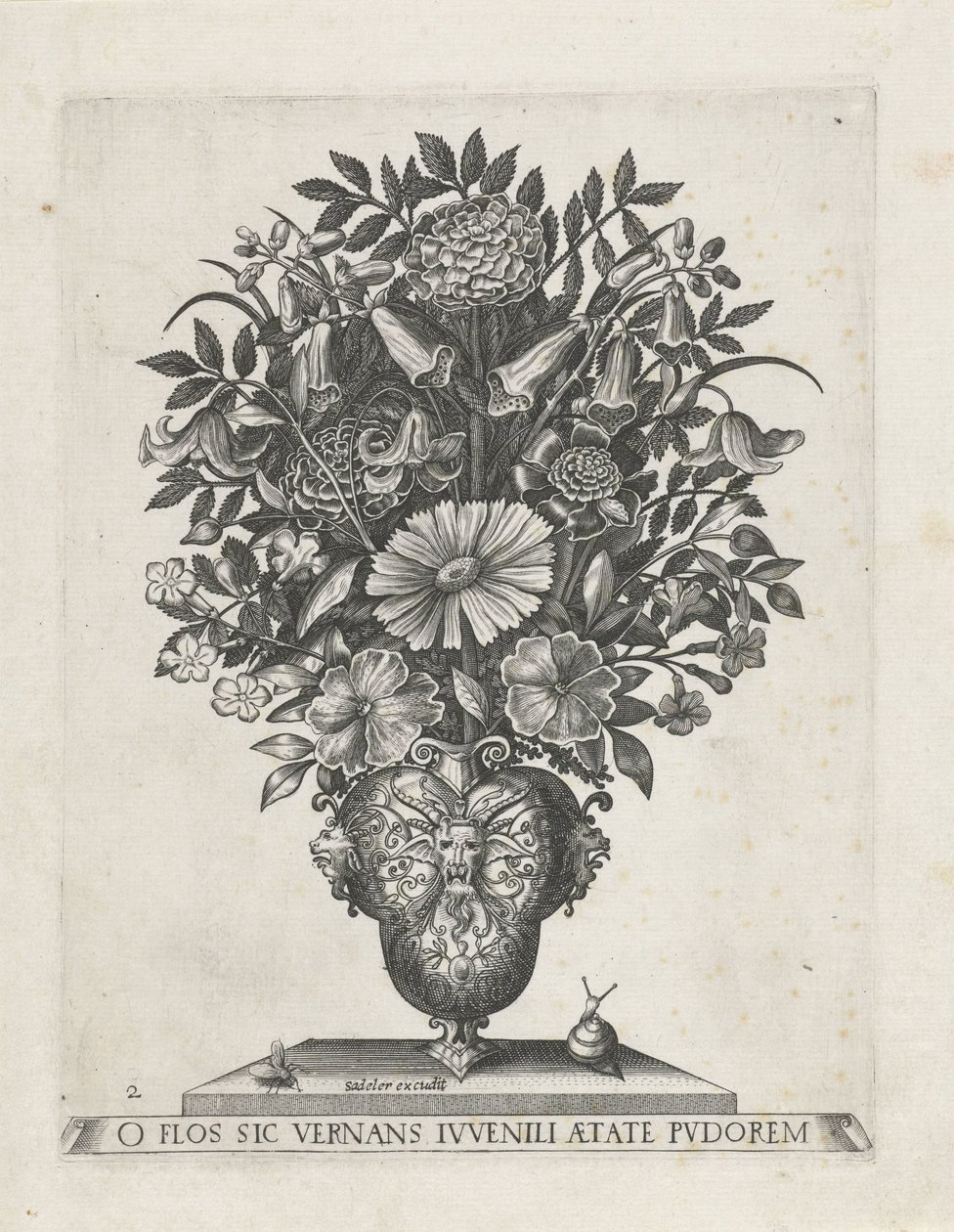 Grotesque Vase with Three Mascarons by Anonymous