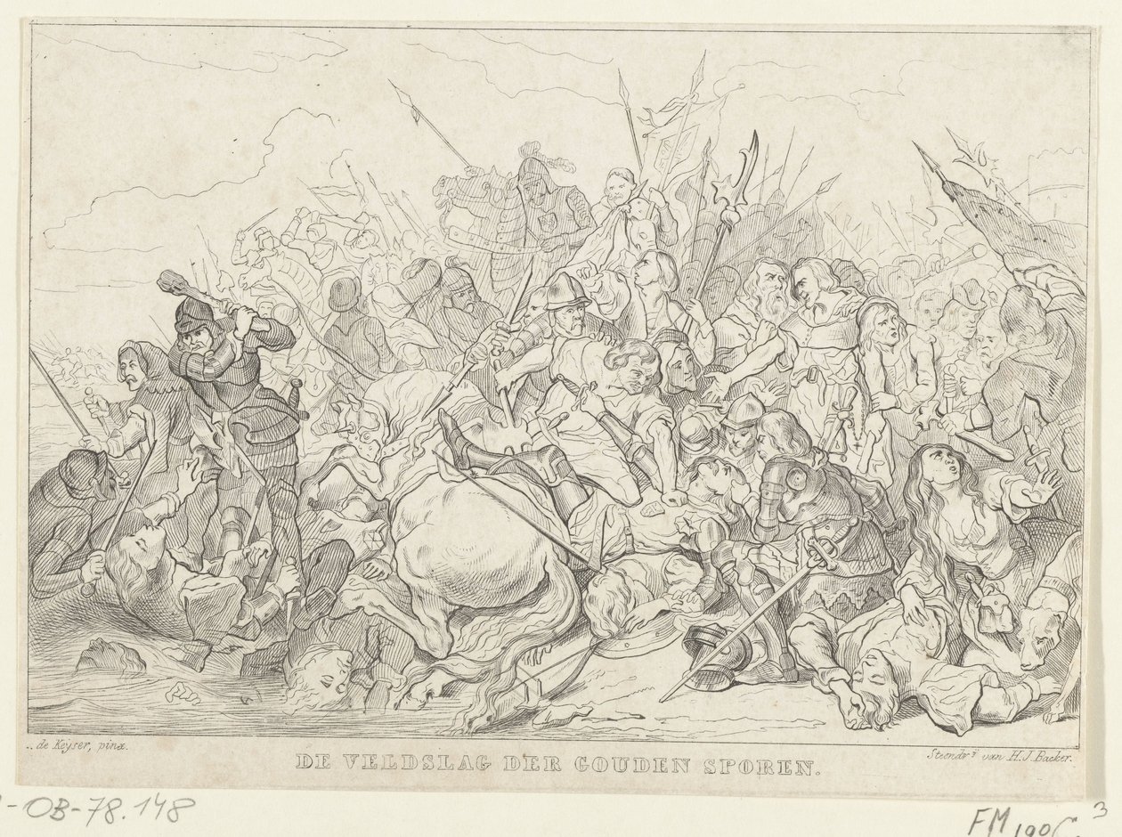 Battle of the Golden Spurs, 1302 by Anonymous