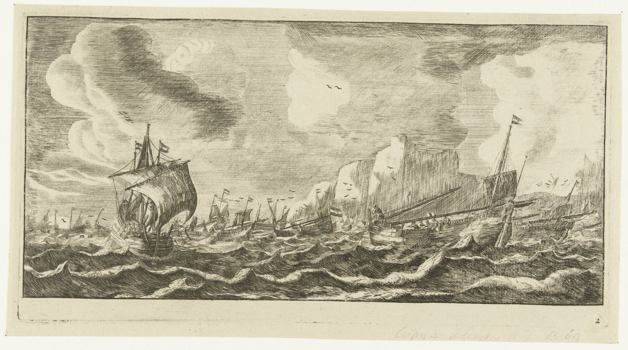 Herring Busses at Sea by Anonymous
