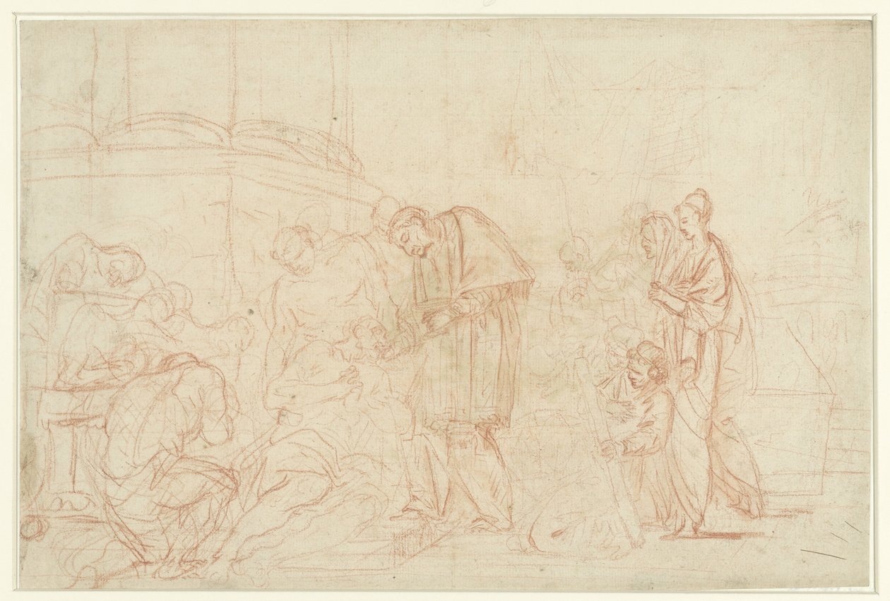 Saint Charles Borromeo Visiting the Plague Victims by Anonymous