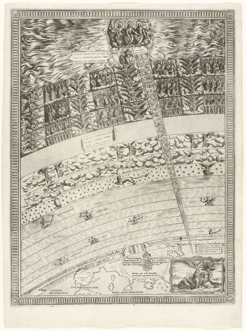 Celestial Map with Cross-Section of the Celestial Spheres and Revelations of John by Anonymous