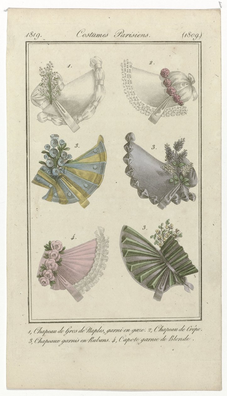 Journal des Dames et des Modes, Costumes Parisiens, 15 April 1819 by Anonymous