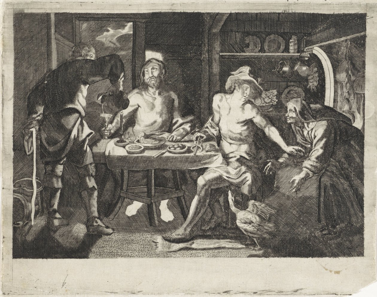 Jupiter and Mercury in the House of Philemon and Baucis by Anonymous