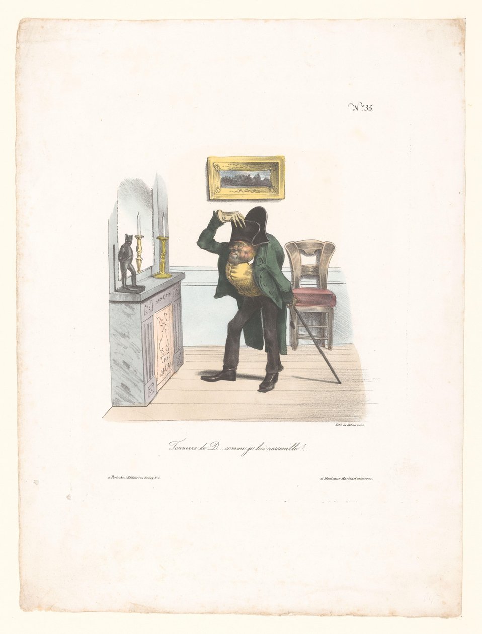 Caricature of a Man Trying to Look Like Napoleon by Anonymous