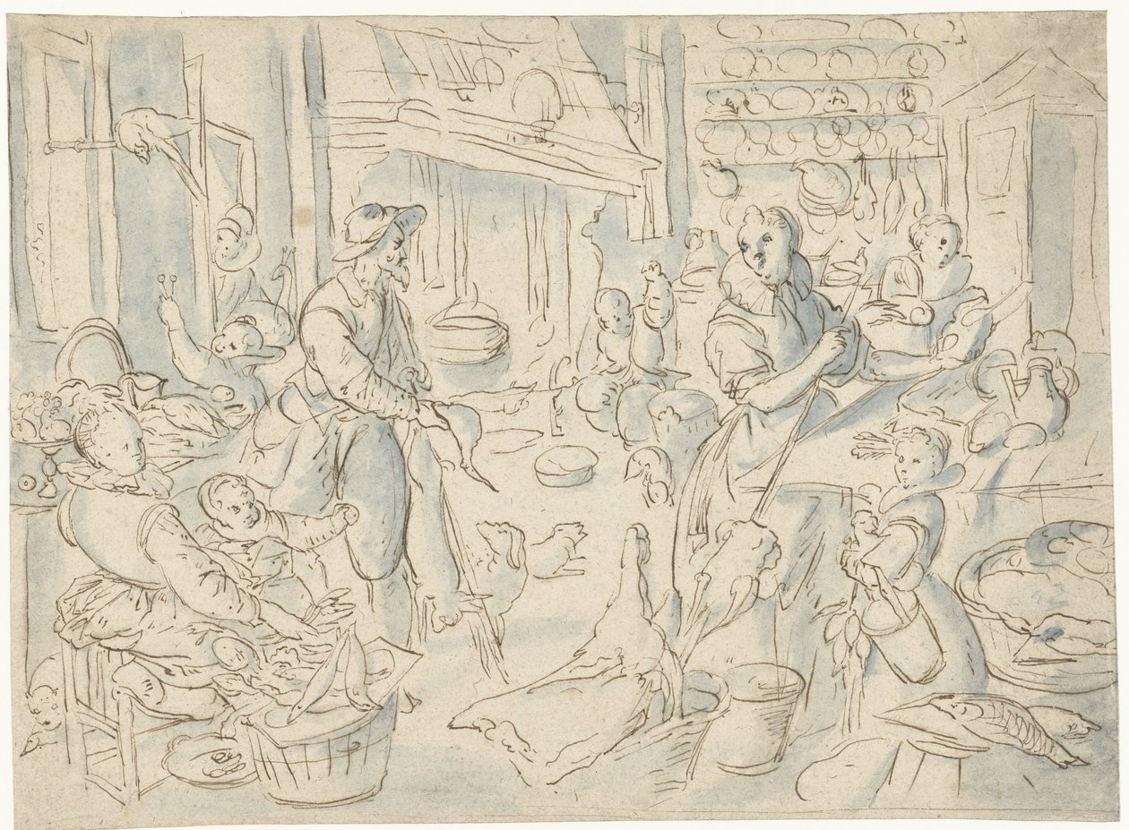Kitchen Scene by Anonymous