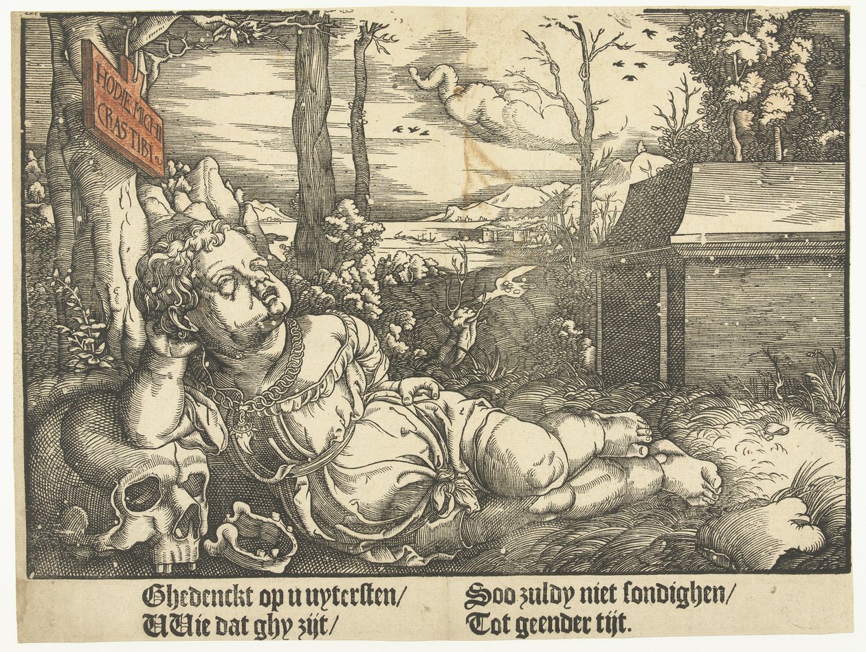 Child Lying by Skull by Anonymous