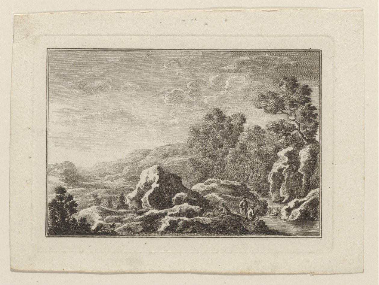 Landscape with Three Men by a Stream by Anonymous