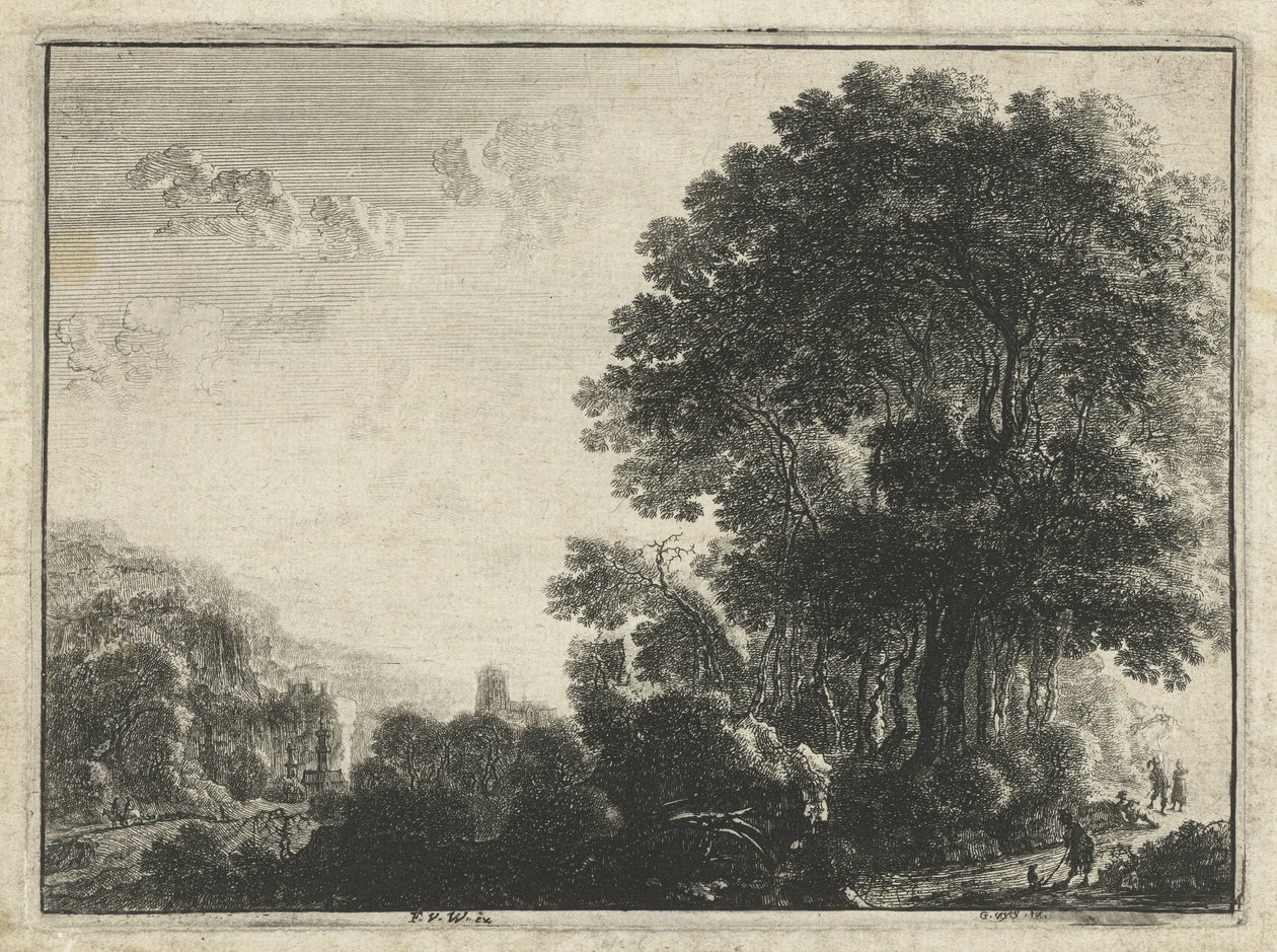 Landscape with a Man and His Dog by Anonymous
