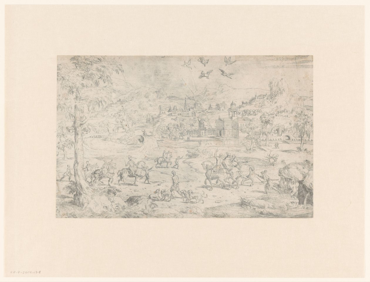 Landscape with Falconry on Herons by Anonymous