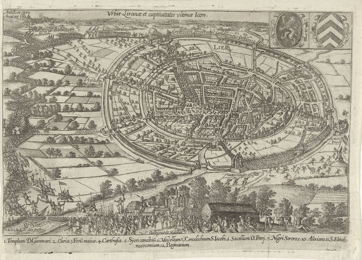 Lier Captured and Abandoned by the State Army, 1595 (Urbis Liranae et Captivitatis Ultimae Icon) by Anonymous
