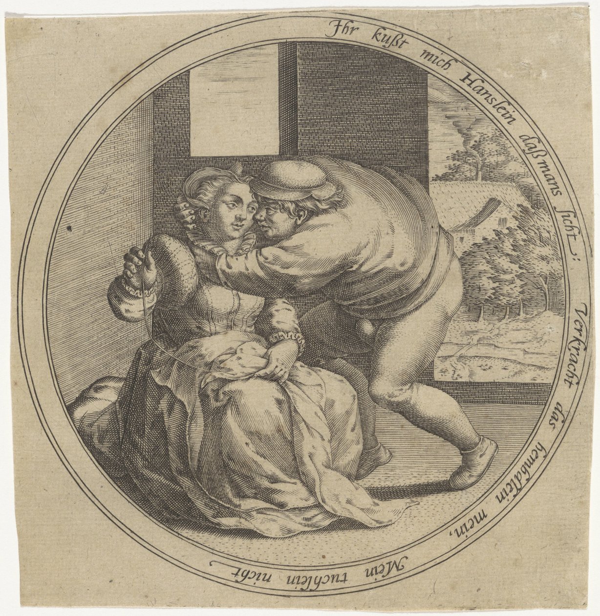 Man Approaches a Seamstress by Anonymous