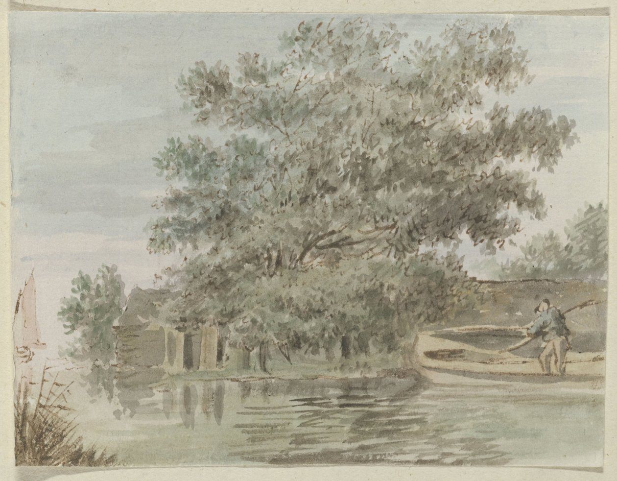 Man by Boat on a Shore by Anonymous