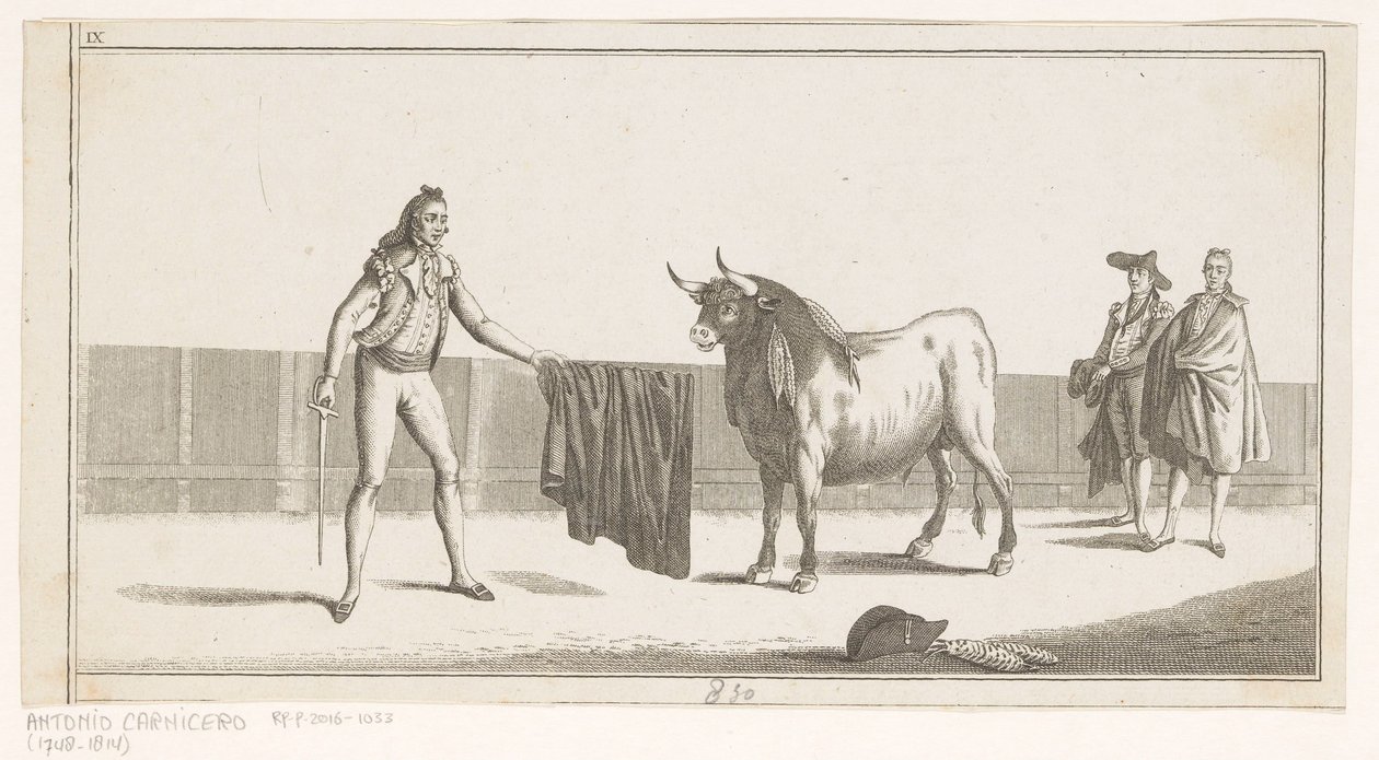 Matador Challenges a Bull by Anonymous