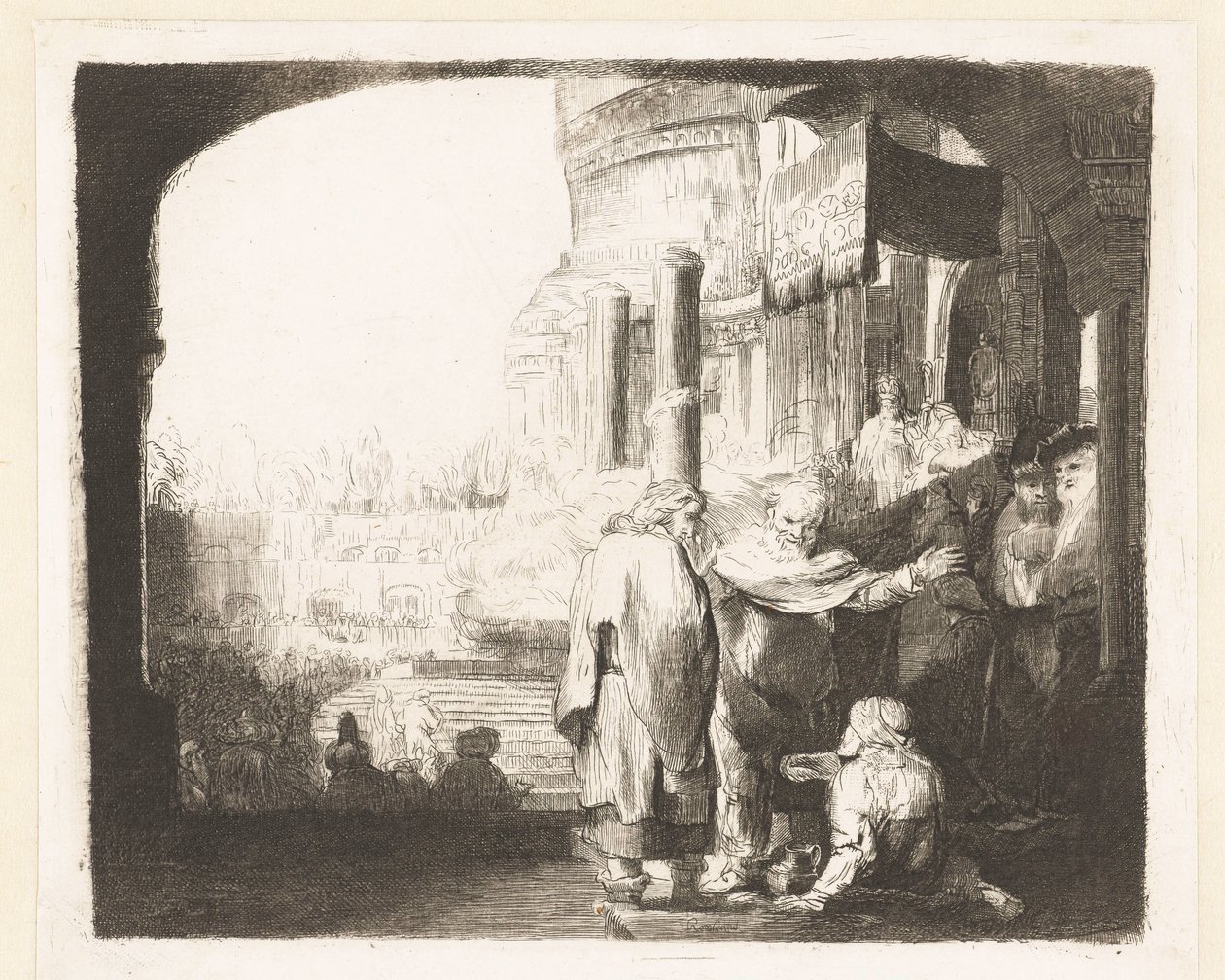 Peter and John healing the cripple at the gate of the temple by Anonymous