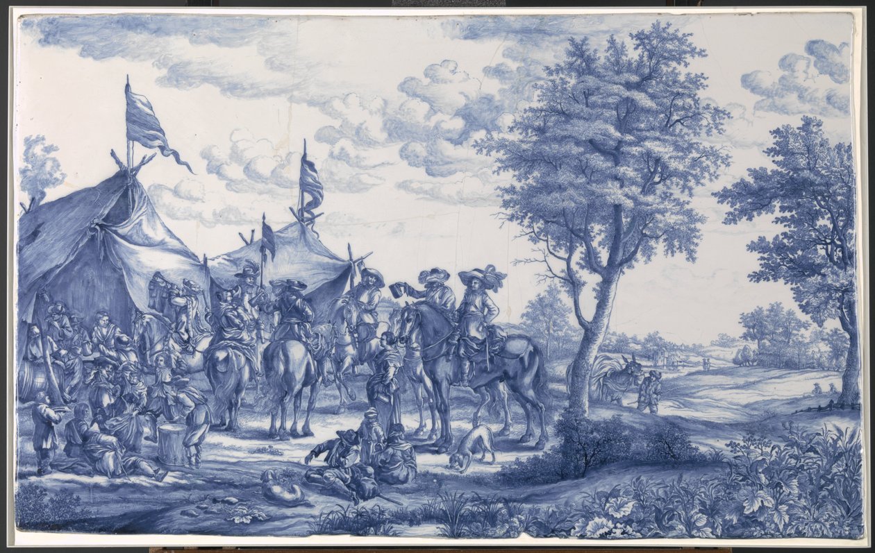 Plaque with an Army Camp by Anonymous