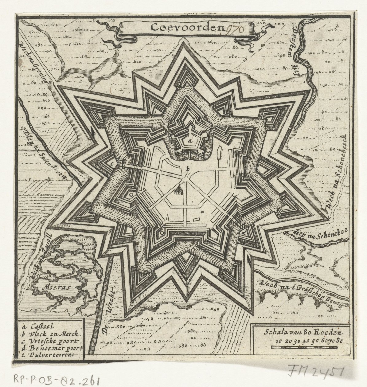 Map of Coevorden, 1672 by Anonymous
