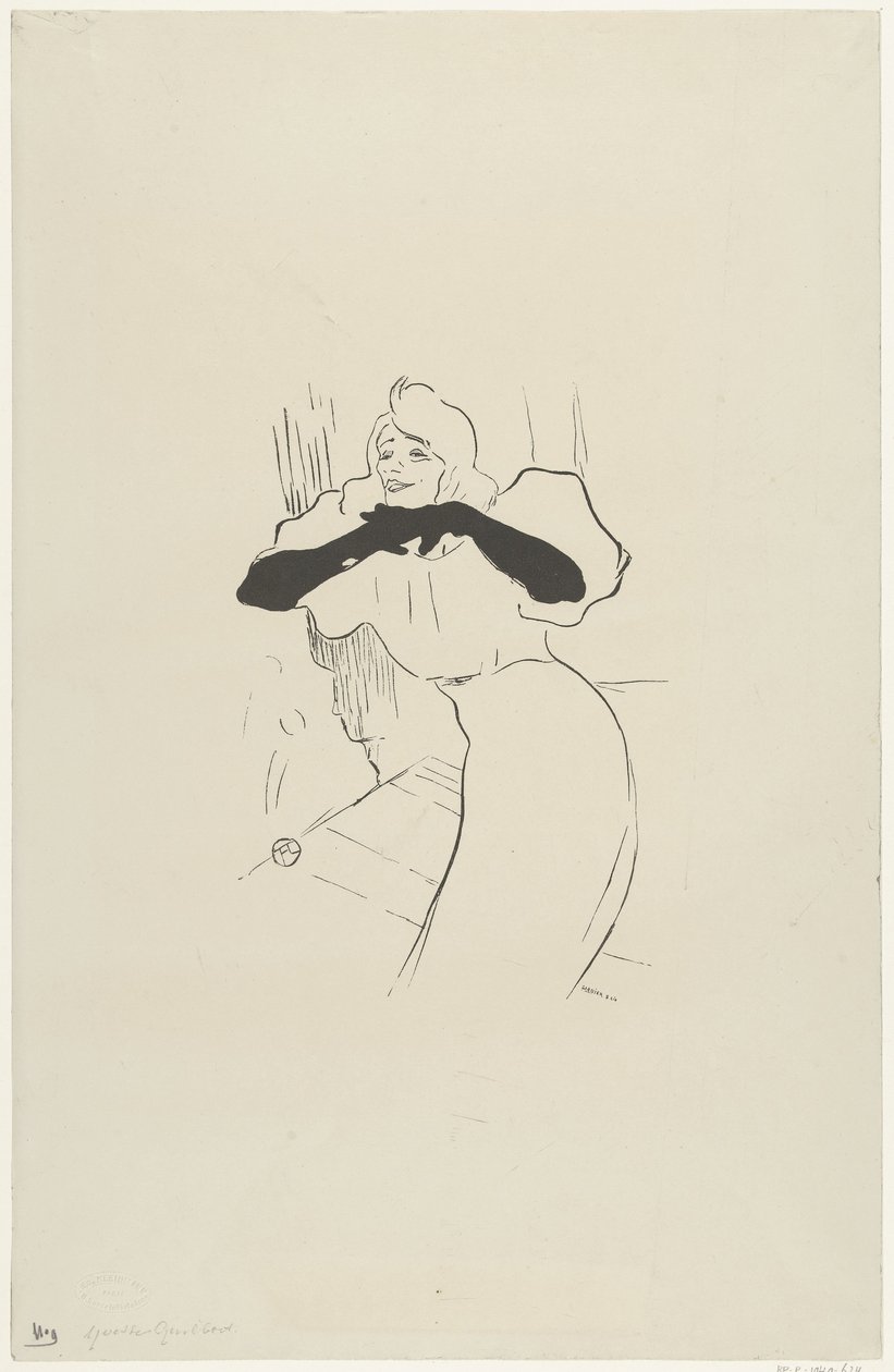 Portrait of Actress Yvette Guilbert Performing in Linger Longer Loo by Anonymous