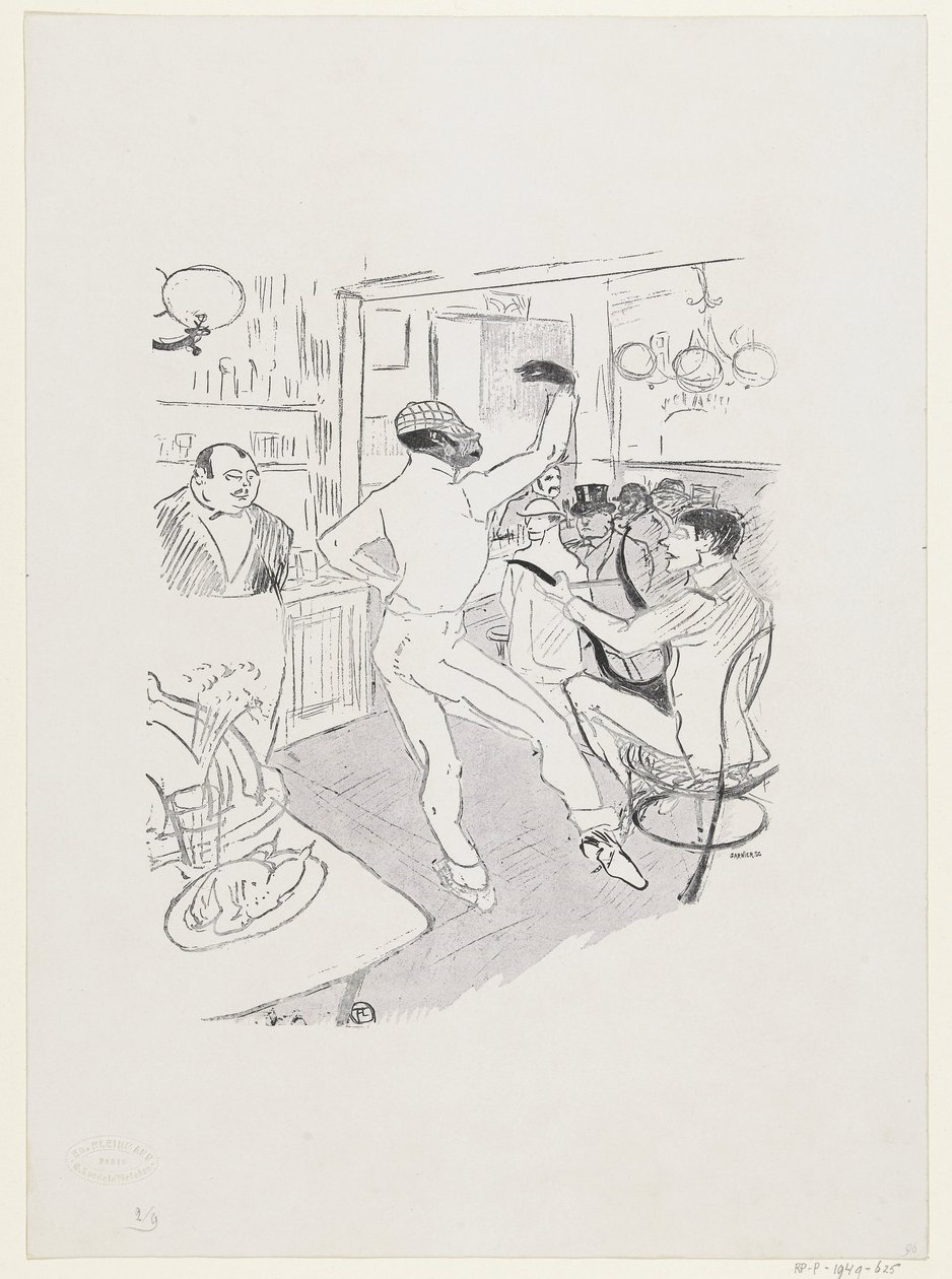 Portrait of Dancing Black Clown Chocolat in English Bar in Paris by Anonymous