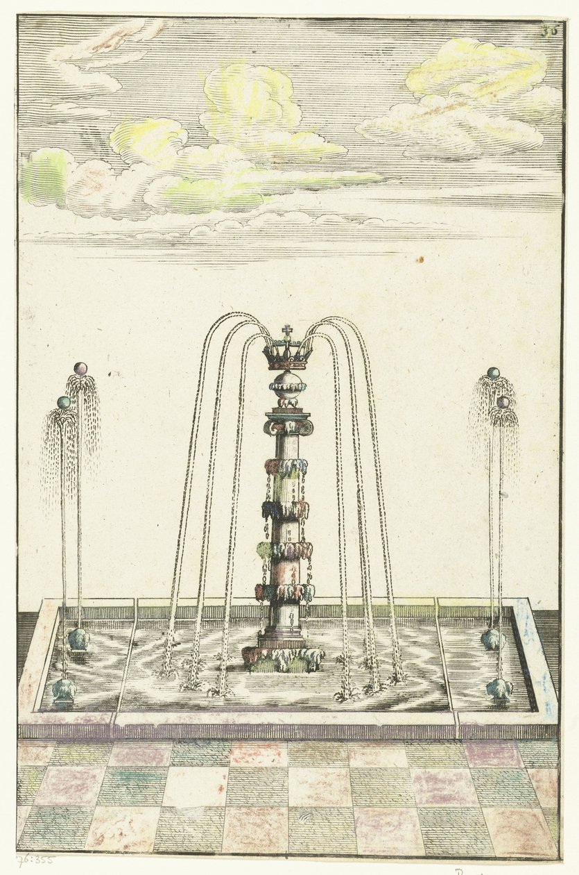 Rectangular Basin with Ionic Column by Anonymous