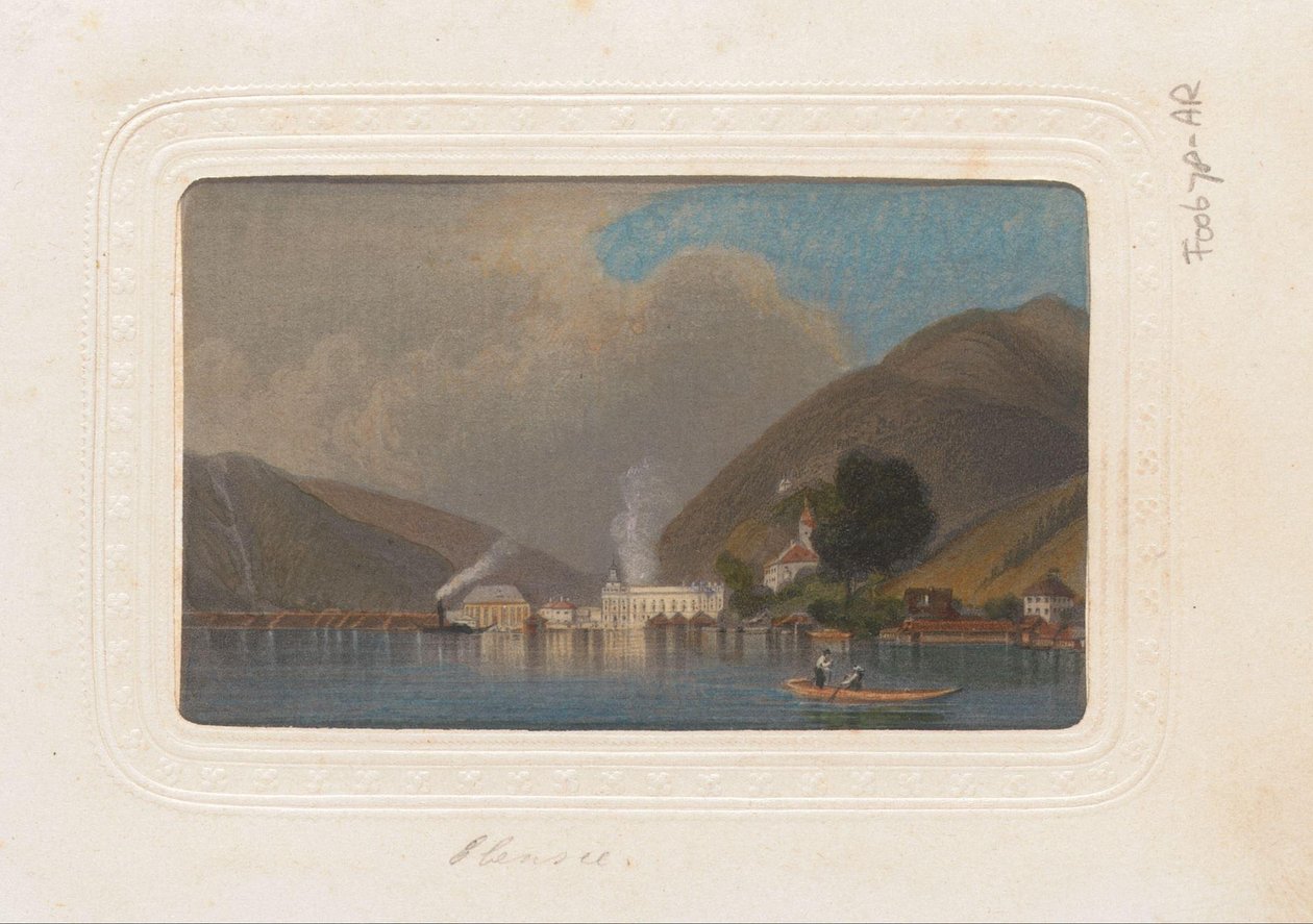 Reproduction of a Print of a View of Ebensee in Austria by Anonymous