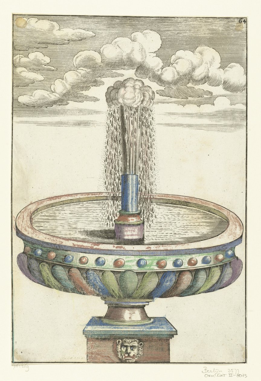 Round Basin on Pedestal with Lion Head by Anonymous