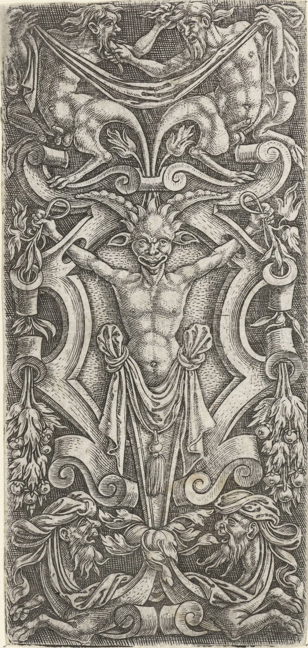 Shield of Cartouche with a Herm by Anonymous
