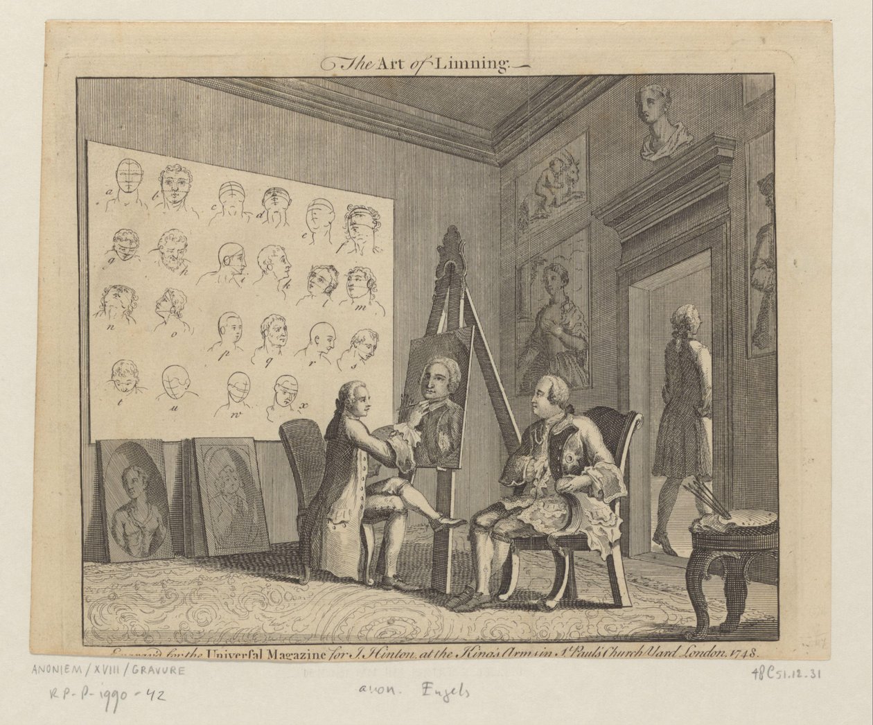 Painter Behind His Easel Portraying a Man by Anonymous