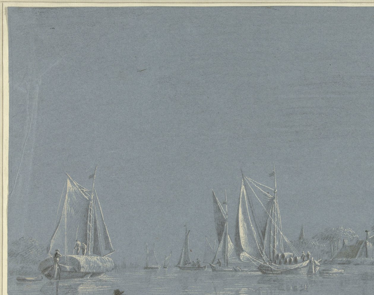 Boats on the Water, with a Rowboat in the Foreground by Anonymous