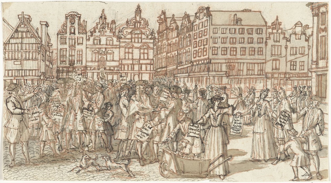 Creditor and Pauper, 1720 (The Great Scene of Folly series) by Anonymous