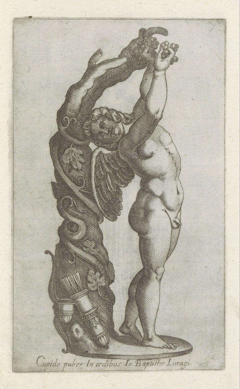 Sculpture of Amor Picking Grapes by Anonymous
