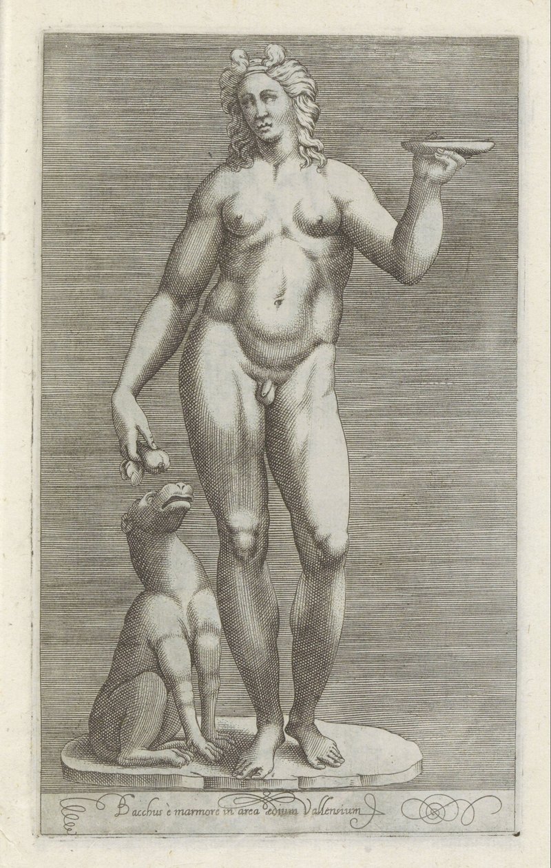 Sculpture of Bacchus and a Dog by Anonymous