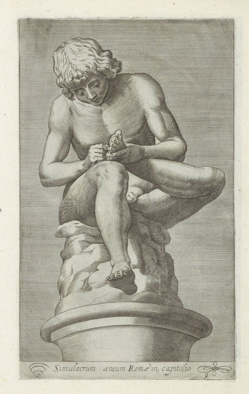 Sculpture of a boy with a thorn in his foot by Anonymous