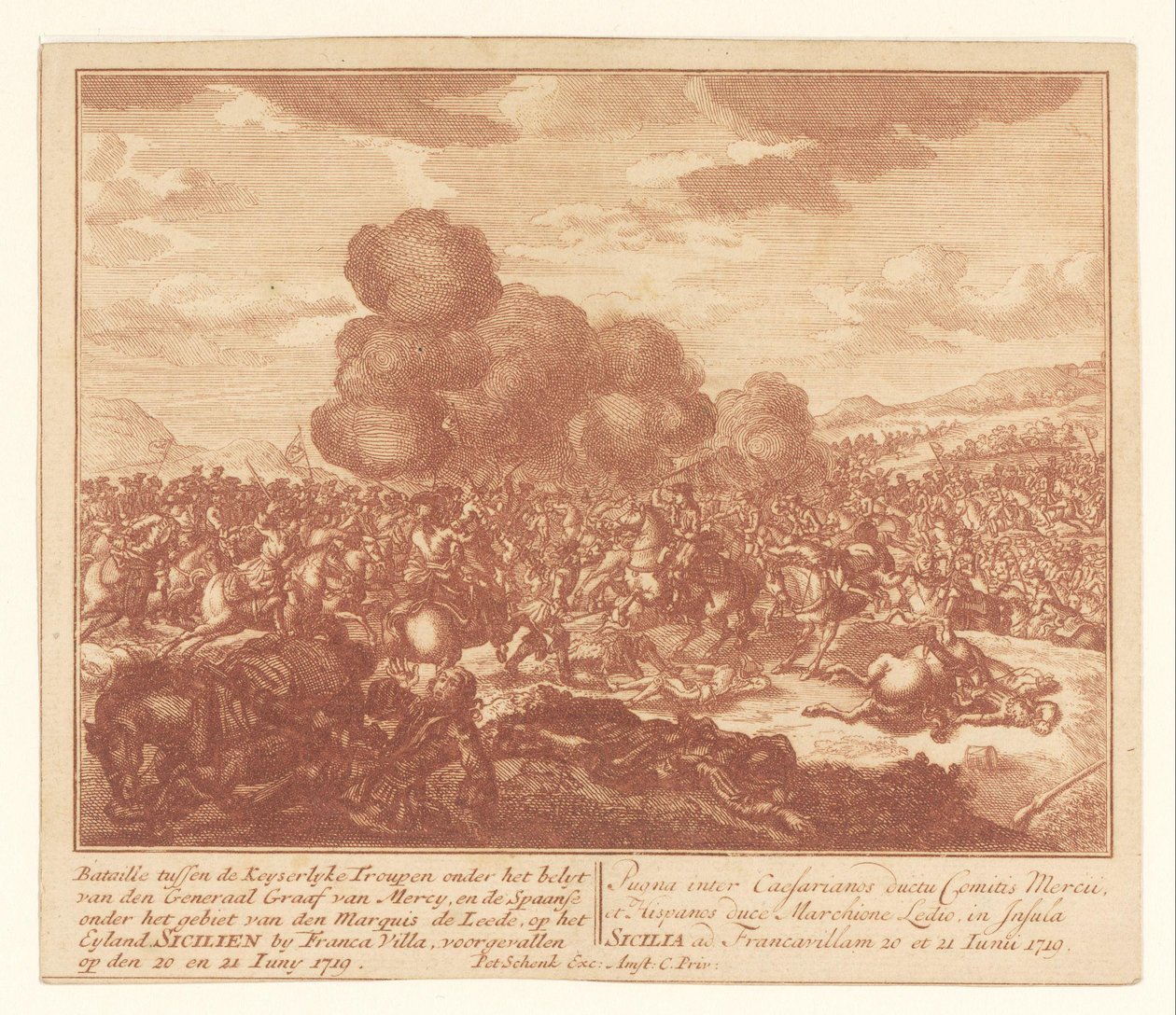 Battle Between Imperial Troops and the Spaniards in Sicily, June 1719 by Anonymous