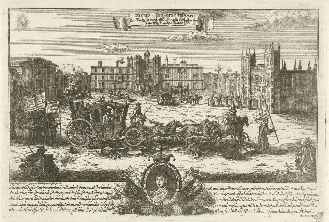 Caricature of the English Pretender Charles Edward Stuart, 1745 by Anonymous
