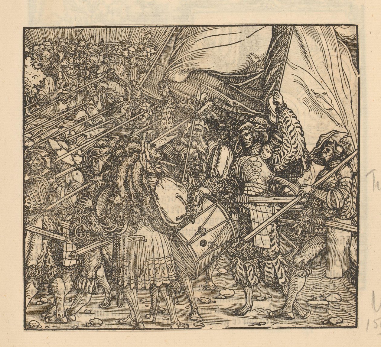 Procession of Soldiers with Lances Accompanied by Music and Flag Bearers by Anonymous