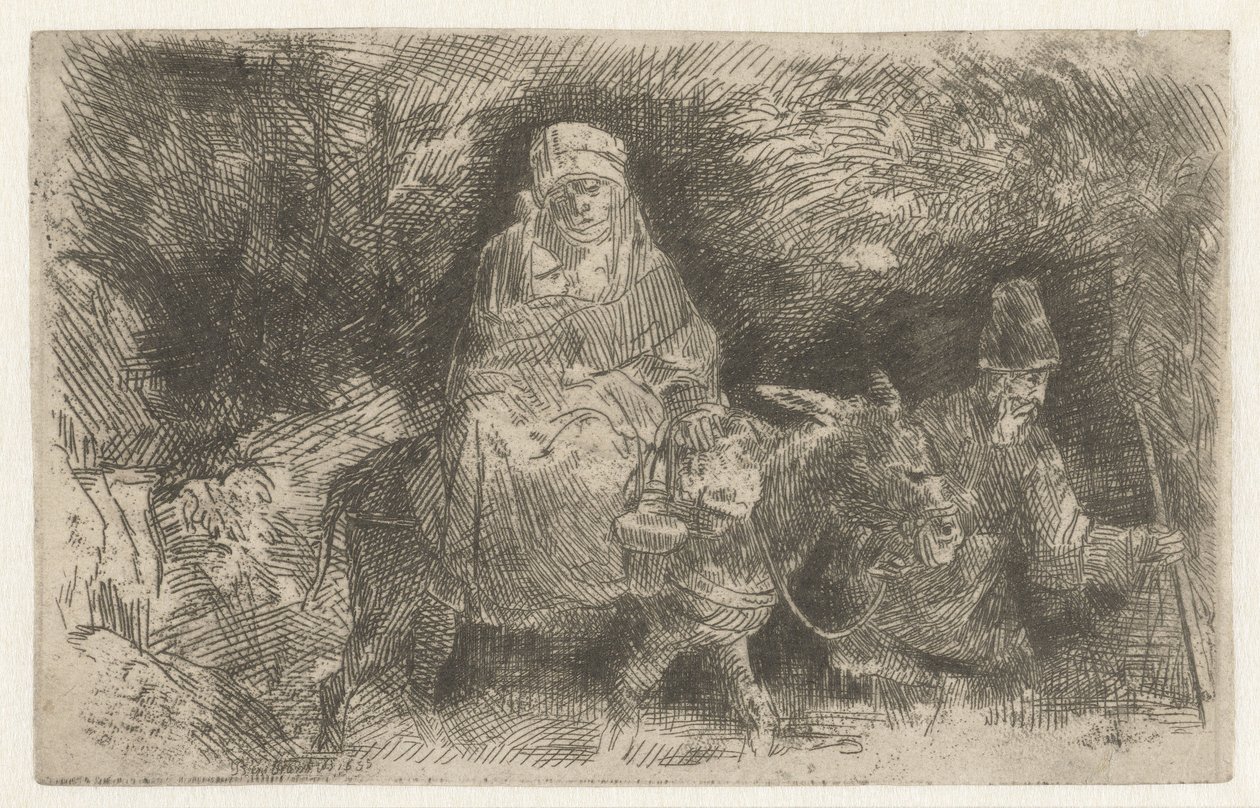 The Flight into Egypt Crossing a Brook by Anonymous
