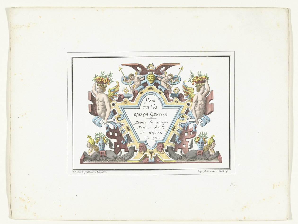 Title Page for the Series of Costume Prints in Facsimile Habitus Variarum Gentium by Anonymous