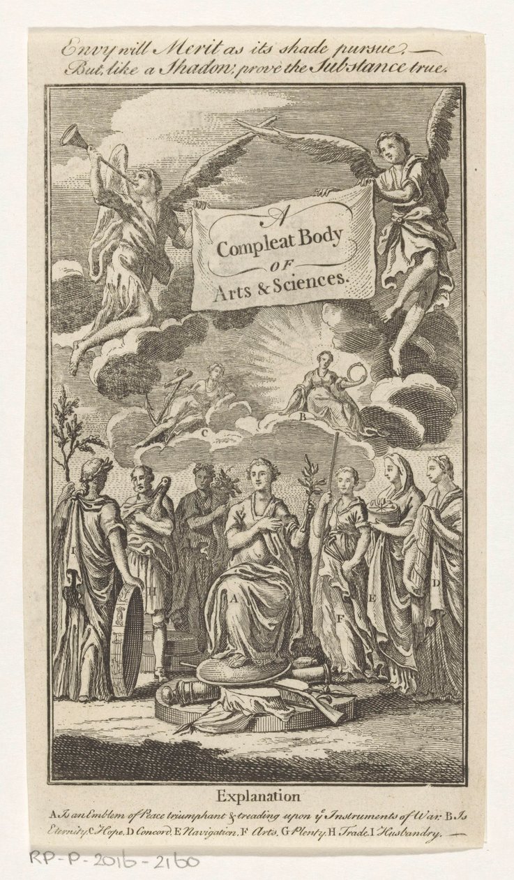 Triumph of Peace (title page for: The Universal Magazine of Knowledge and Pleasure Vol III, 1748) by Anonymous