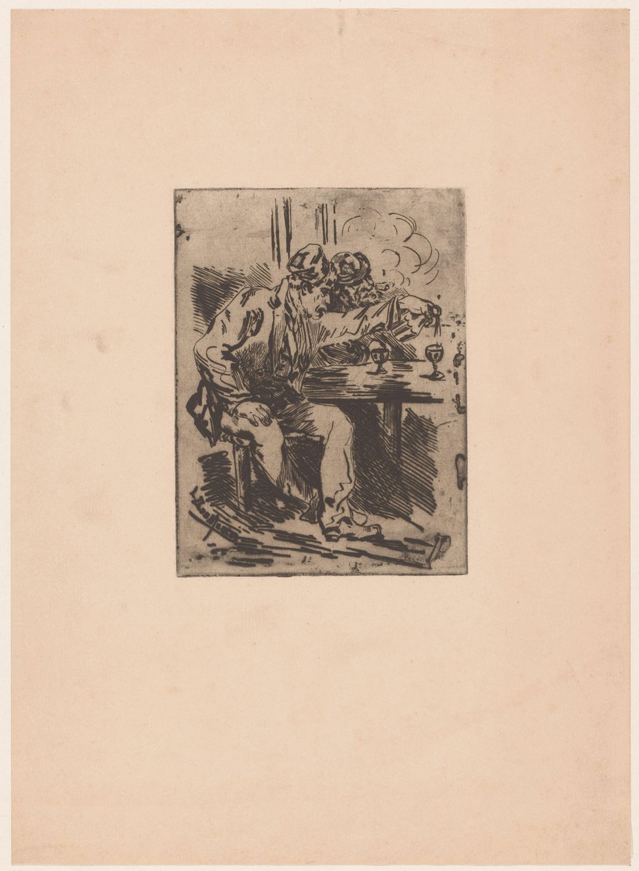 Two Men at a Café Table by Anonymous