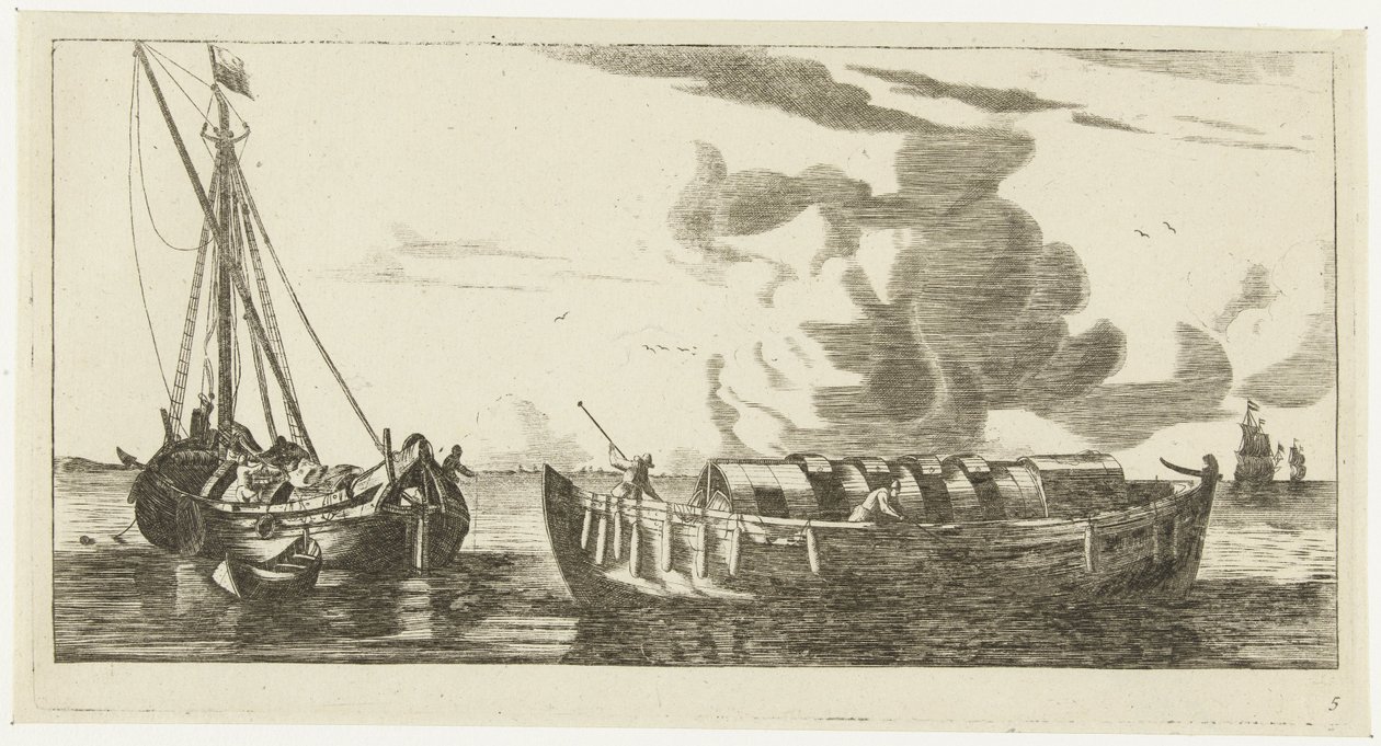 Two Ships: an Amsterdam Lighter and a Wieringer Lighter by Anonymous