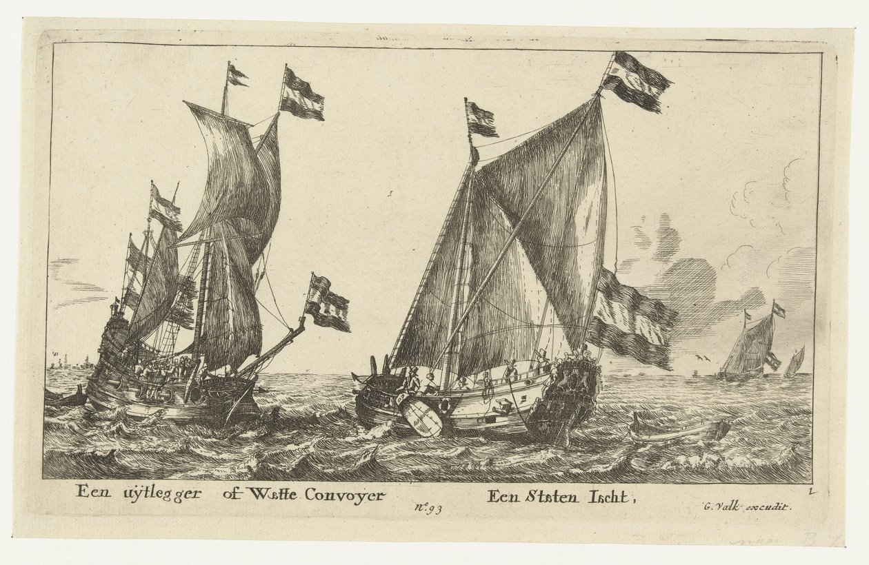 Two Ships: a State Yacht and a Convoyer by Anonymous