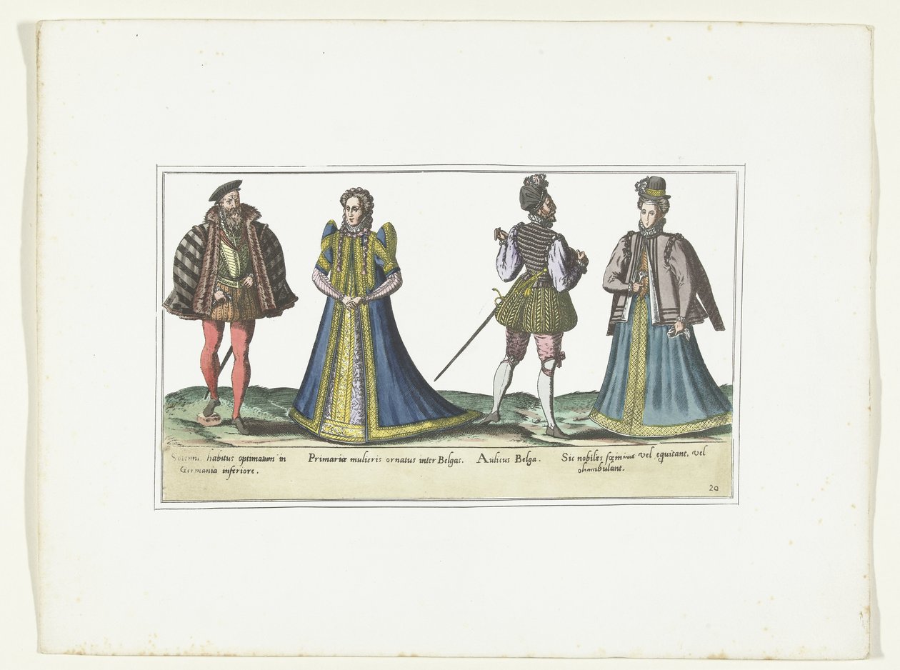 Two Women and Two Men Dressed According to the Fashion in North Rhine-Westphalia and Flanders, ca. 1580 by Anonymous