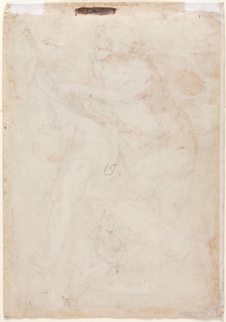 Two Sketches of a Mother and Child (verso) by Anonymous