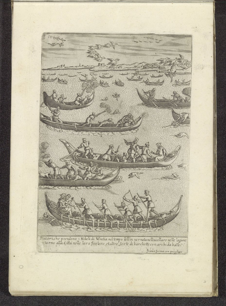 Venetian Nobles Hunting Birds (Scenes from Venetian Life) by Anonymous