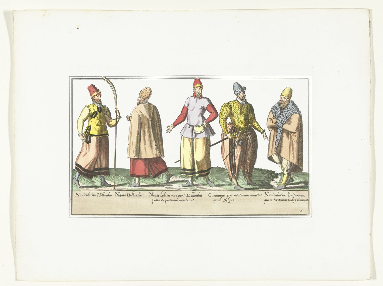Five Sailors Dressed in the Fashion of the Netherlands and Brittany, ca. 1580 by Anonymous